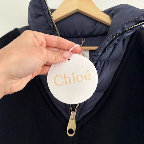 Chloé Quilted Shell-Paneled Wool-Blend Poncho Coat - Picture 9 of 11